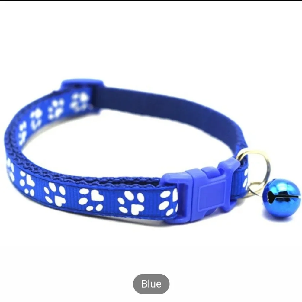 5/$20 or 3/$15 🐱🐾🐶 Cat/Dog Adjustable Paw Print Collar w Matching Bell NWT